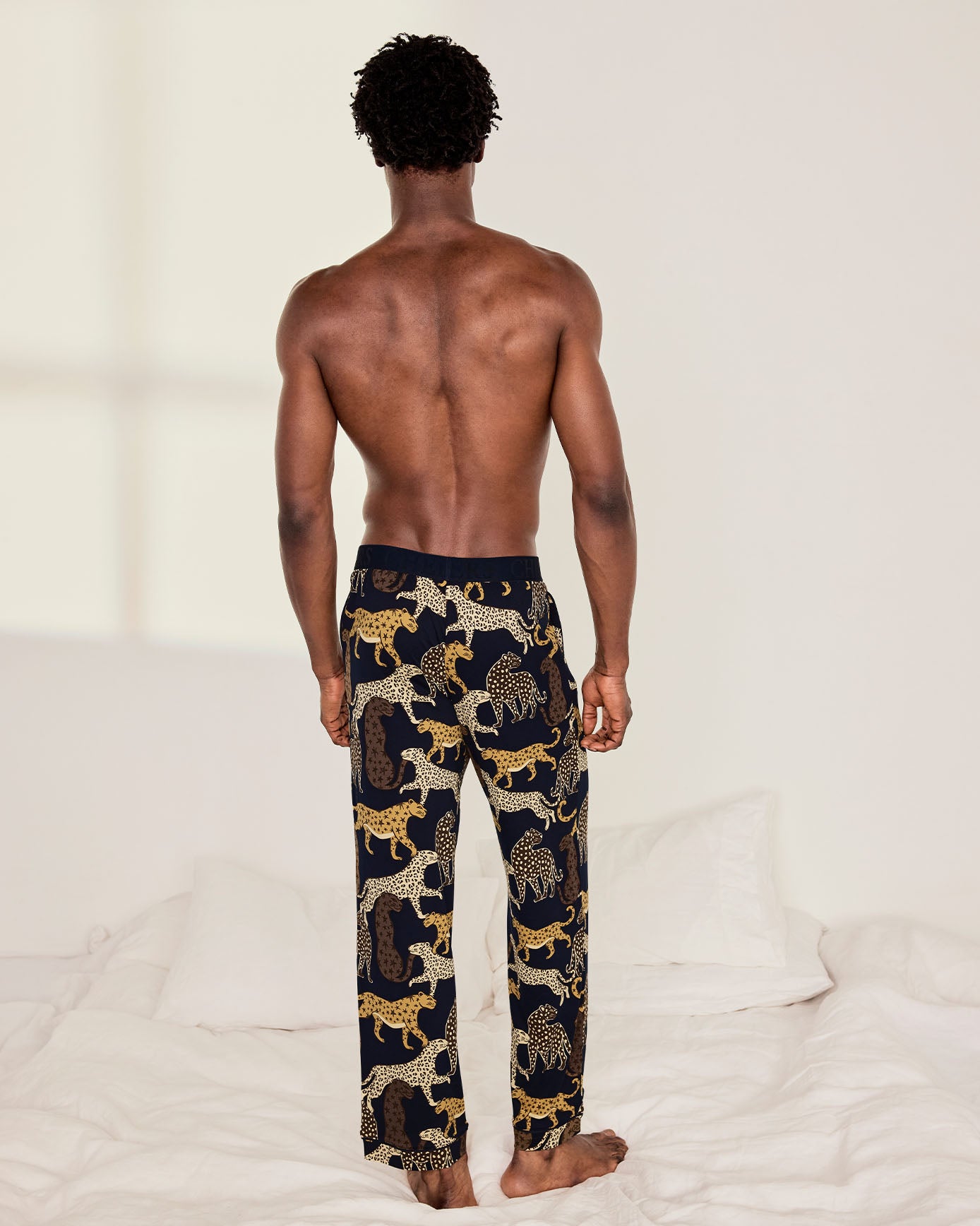 Starry Leopard Print Long Pyjama Bottoms