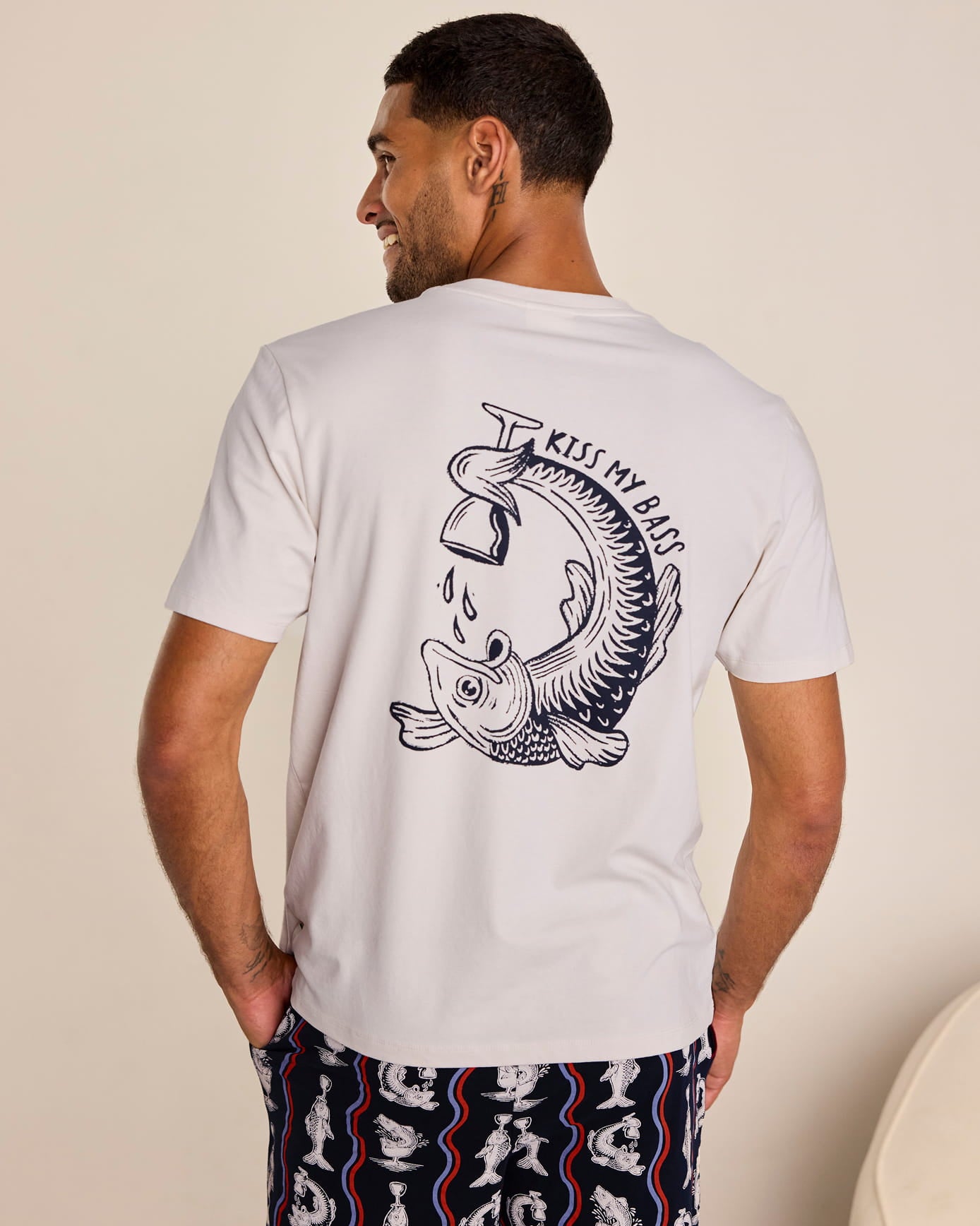 Organic Cotton Kiss My Bass Print Long Pyjama Set