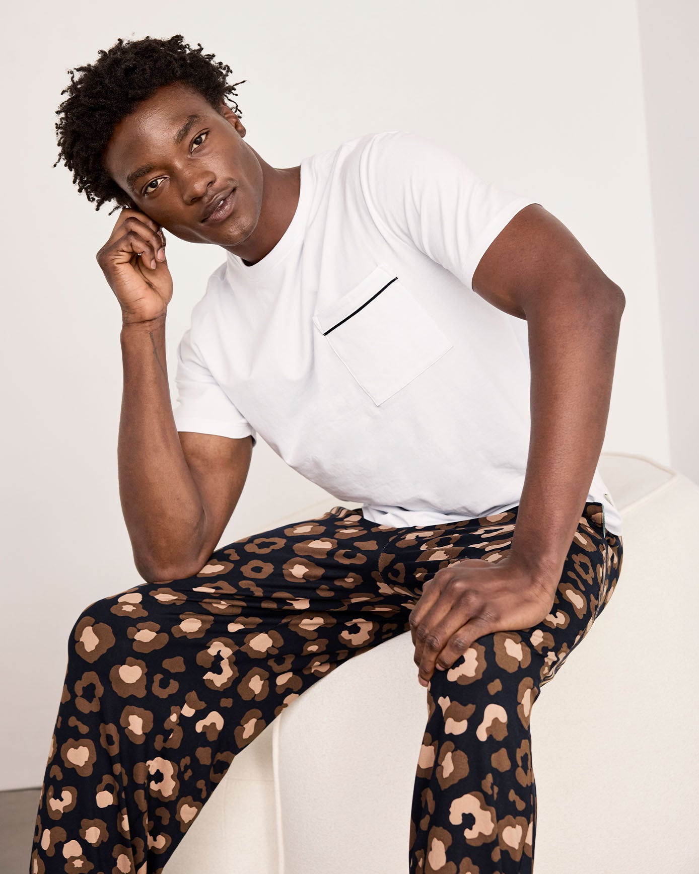 Camo Leopard Print Long Pyjama Set