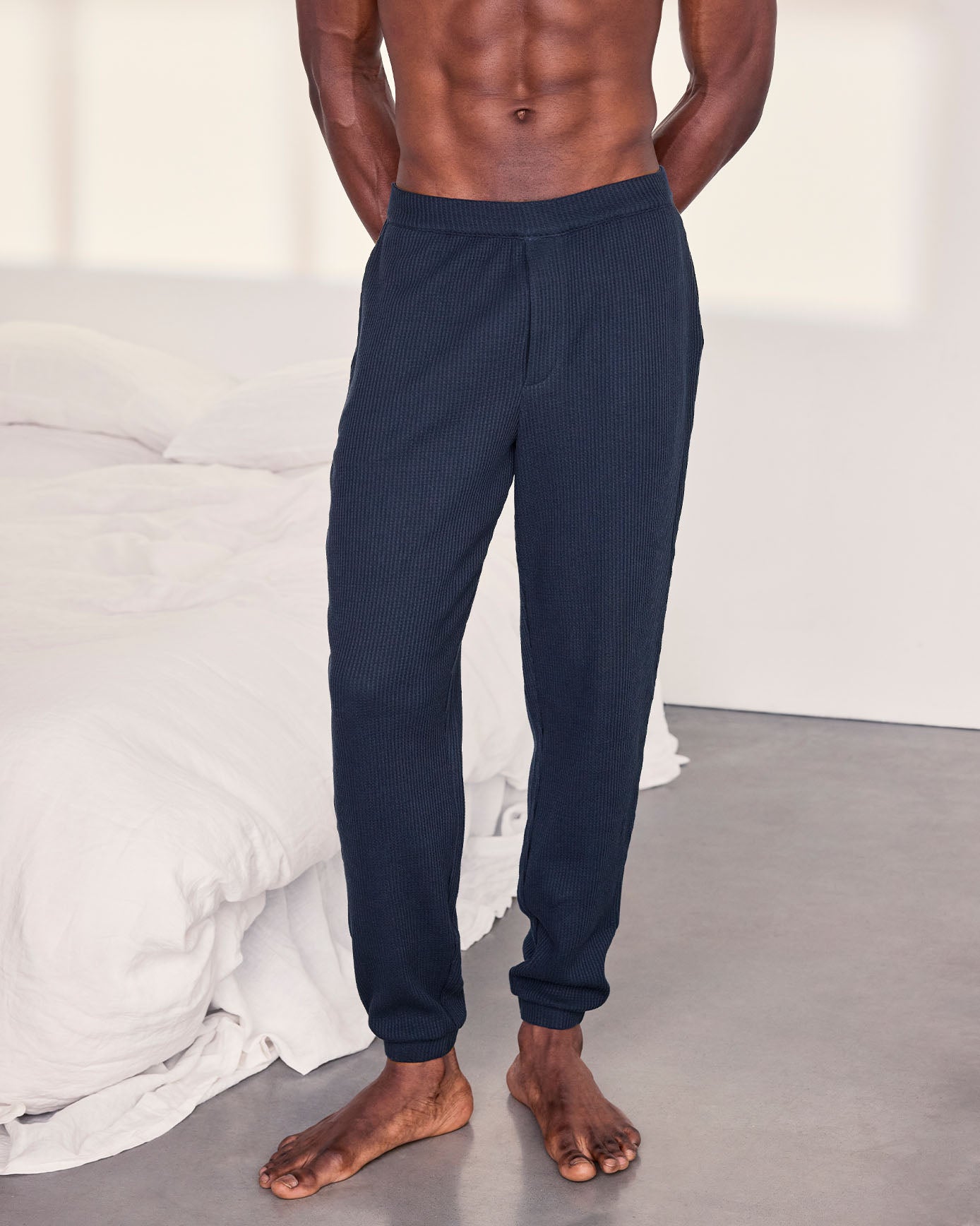 Waffle Joggers - Navy