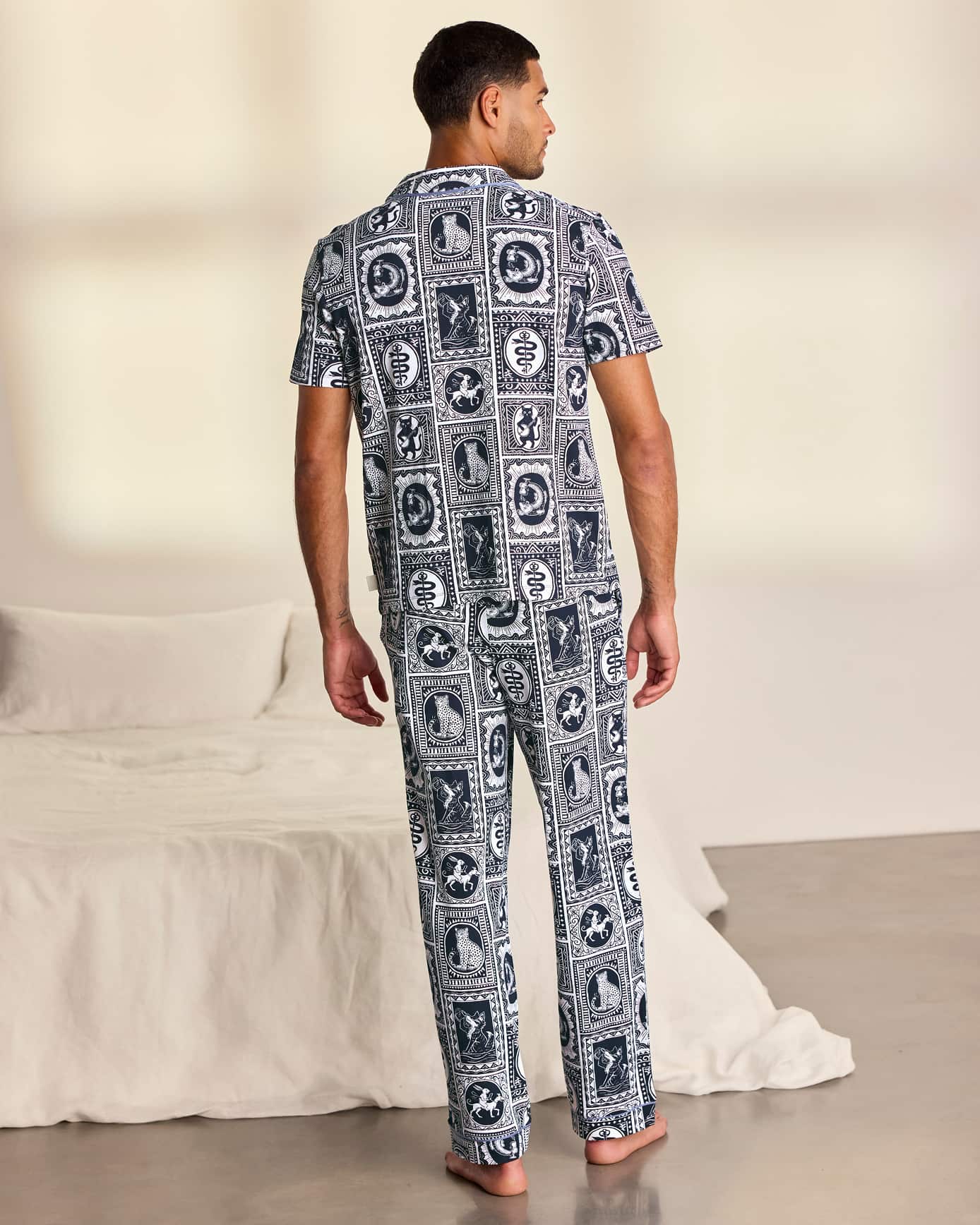 Organic Cotton Once Upon a Time Tile Print Long Pyjama Set