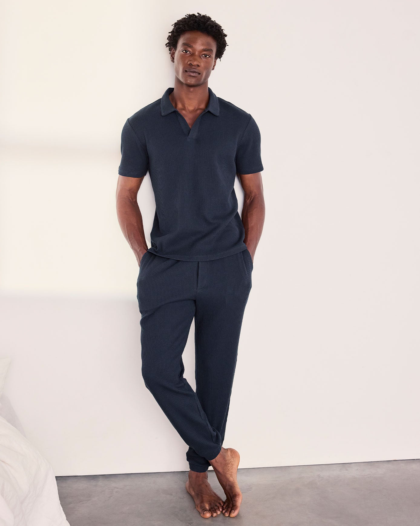 Waffle Top - Navy