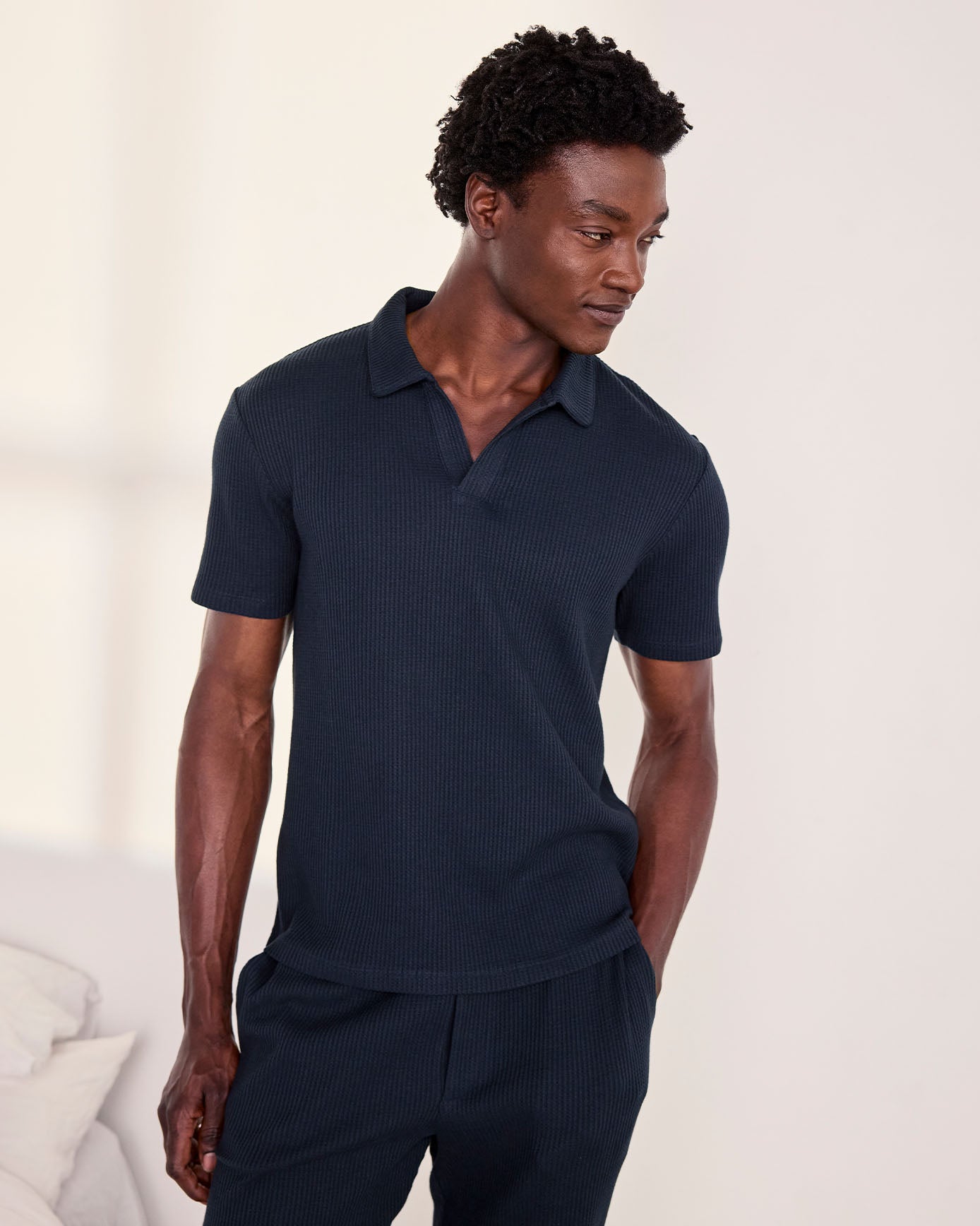 Waffle Top - Navy