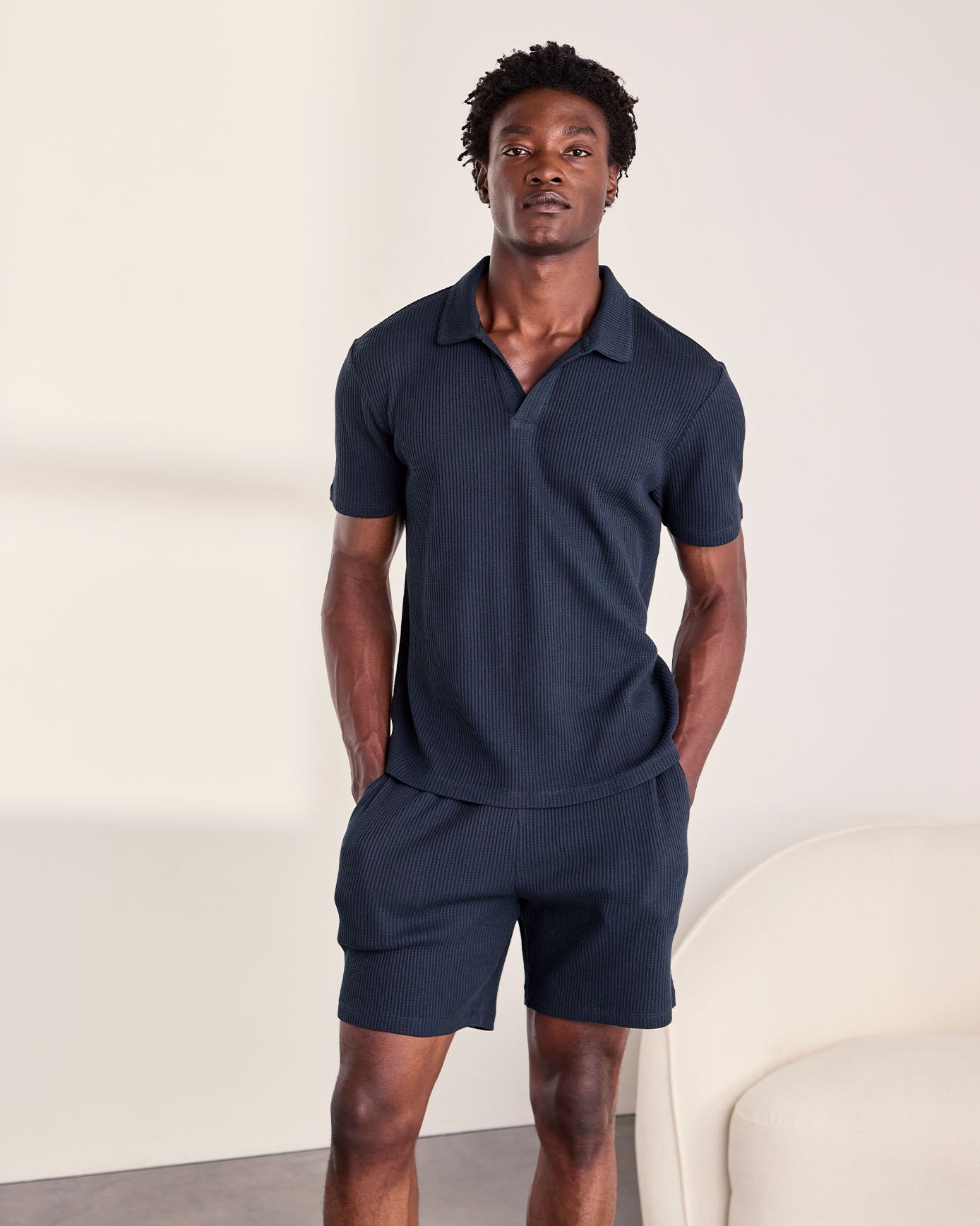 Waffle Shorts - Navy