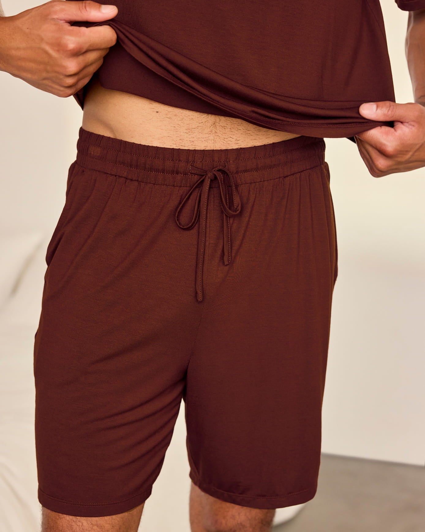 TENCEL™ Modal Crew Neck Short Pyjama Set - Burgundy