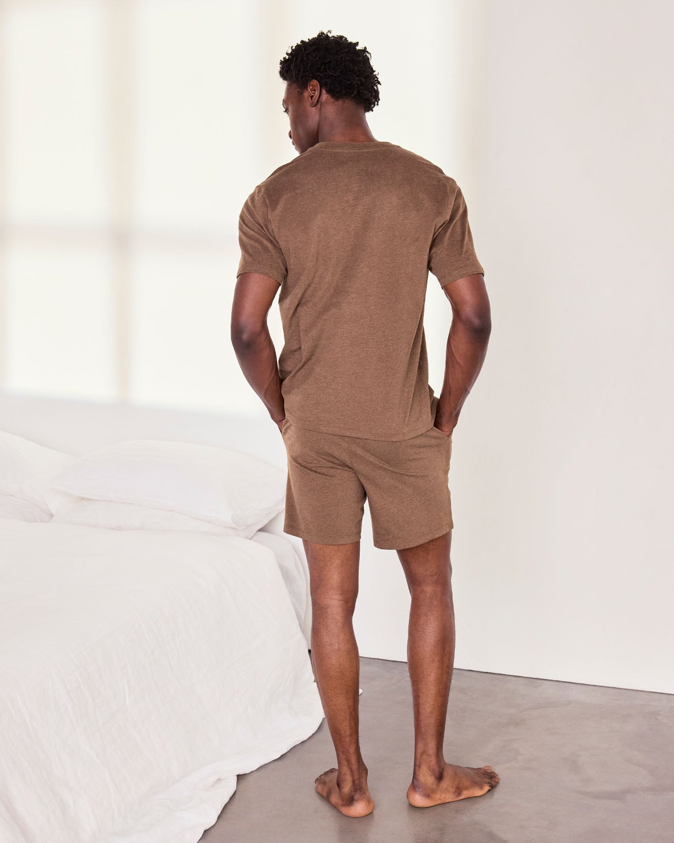 Organic Cotton Short Pyjama Set - Brown