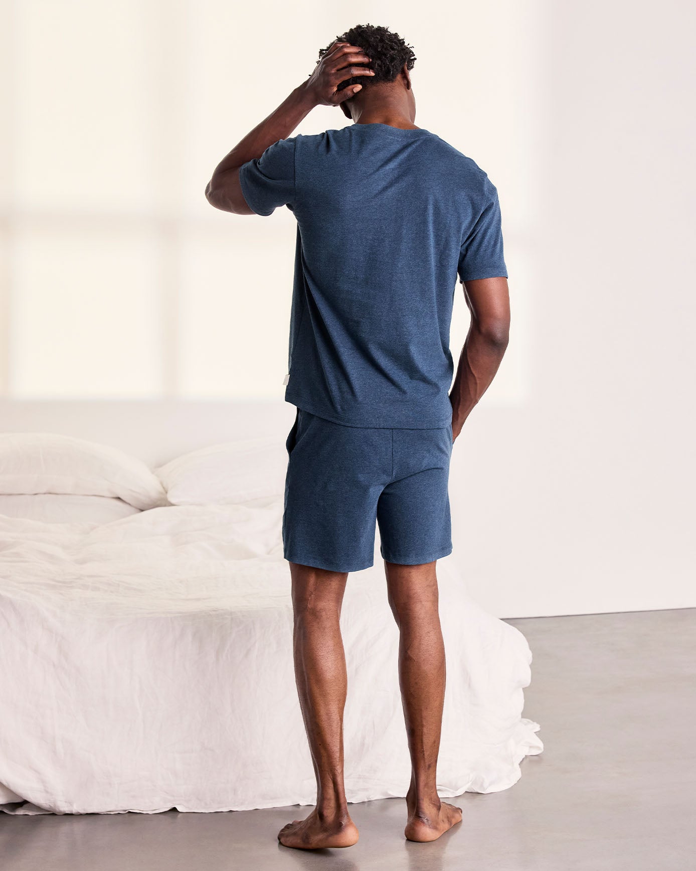 Organic Cotton Short Pyjama Set - Dusty Blue
