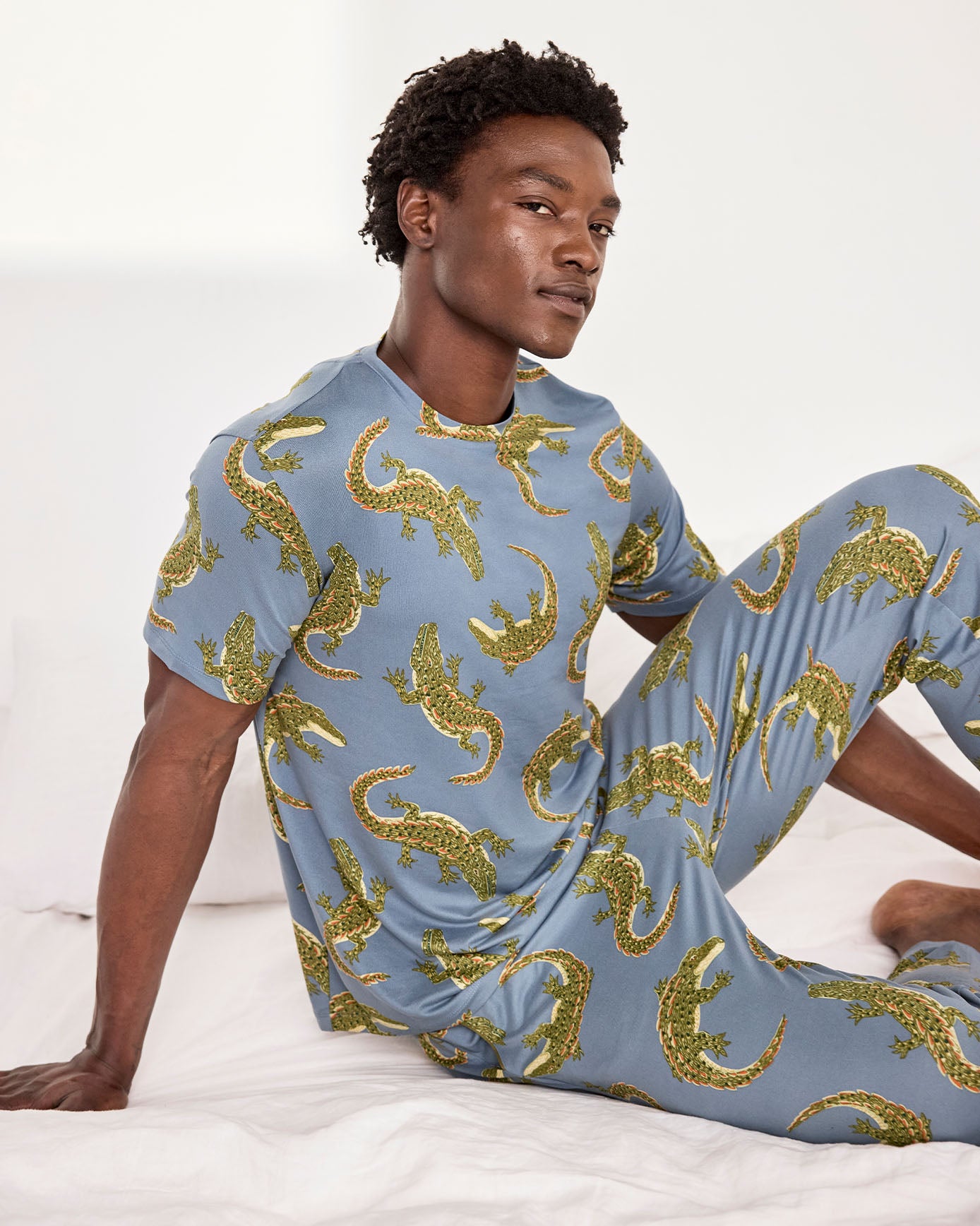 Crocodile Lagoon Print Long Pyjama Set