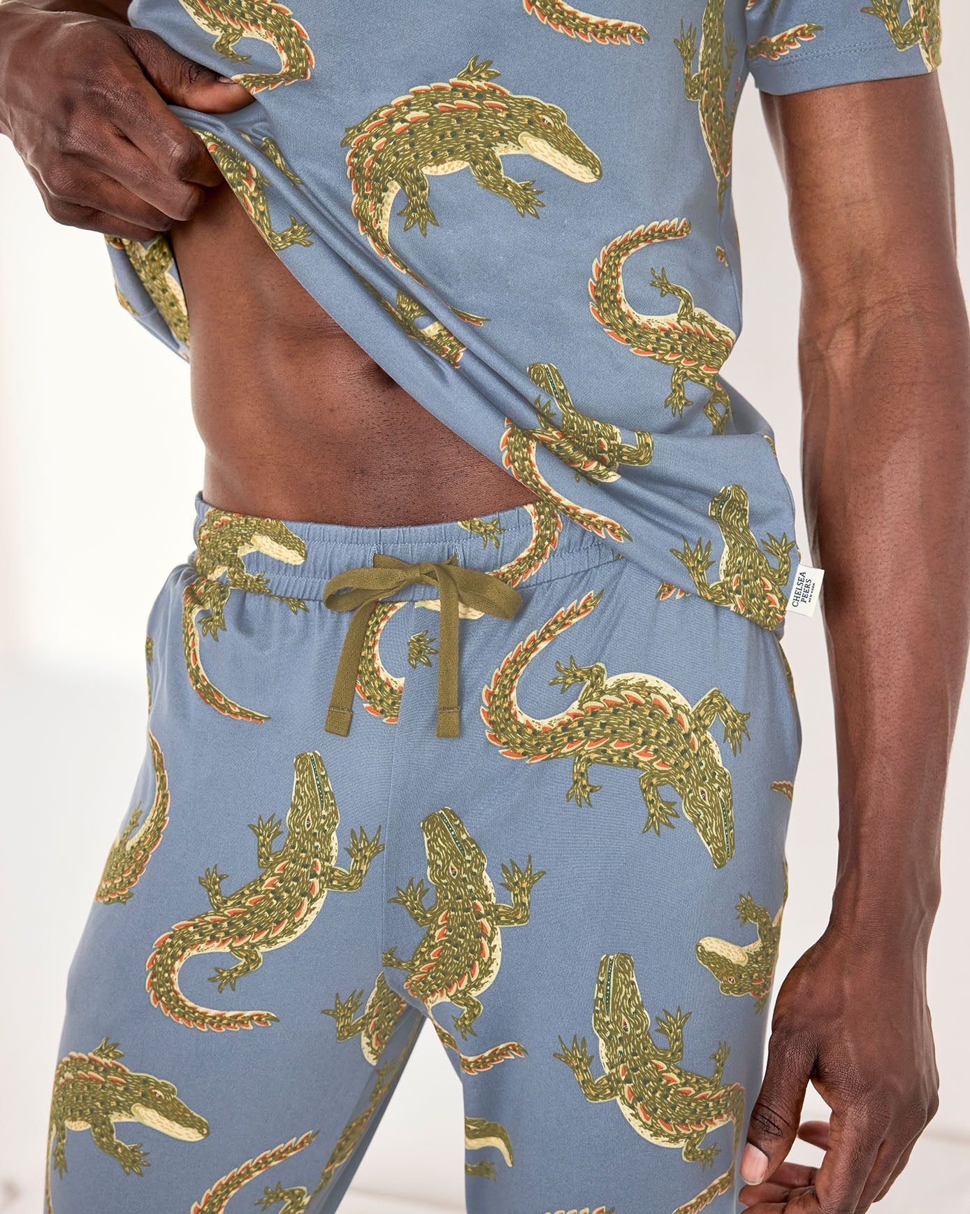 Crocodile Lagoon Print Long Pyjama Set