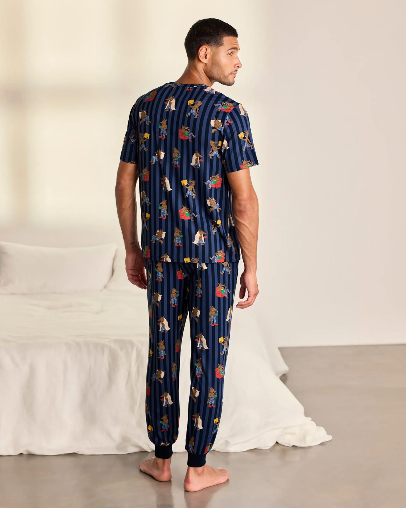 Nap Bandit Wolf Print Long Pyjama Set
