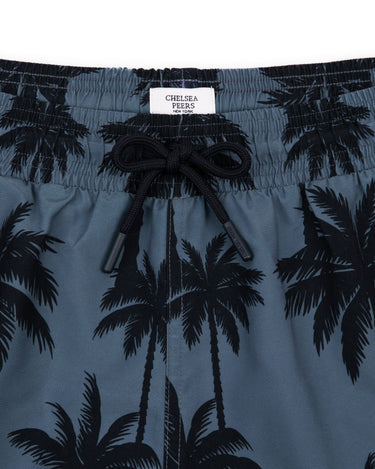 Midnight Palm Print Swim Shorts