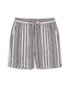 Linen-Blend Stripe Shorts - Grey & White