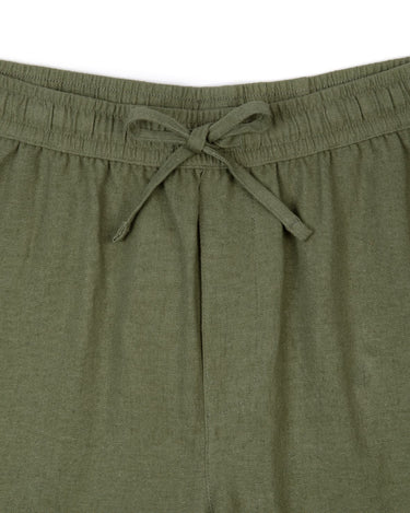 Linen-Blend Shorts - Khaki