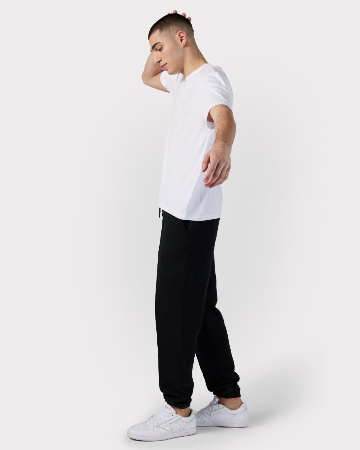 Organic Cotton Pintuck Joggers - Black