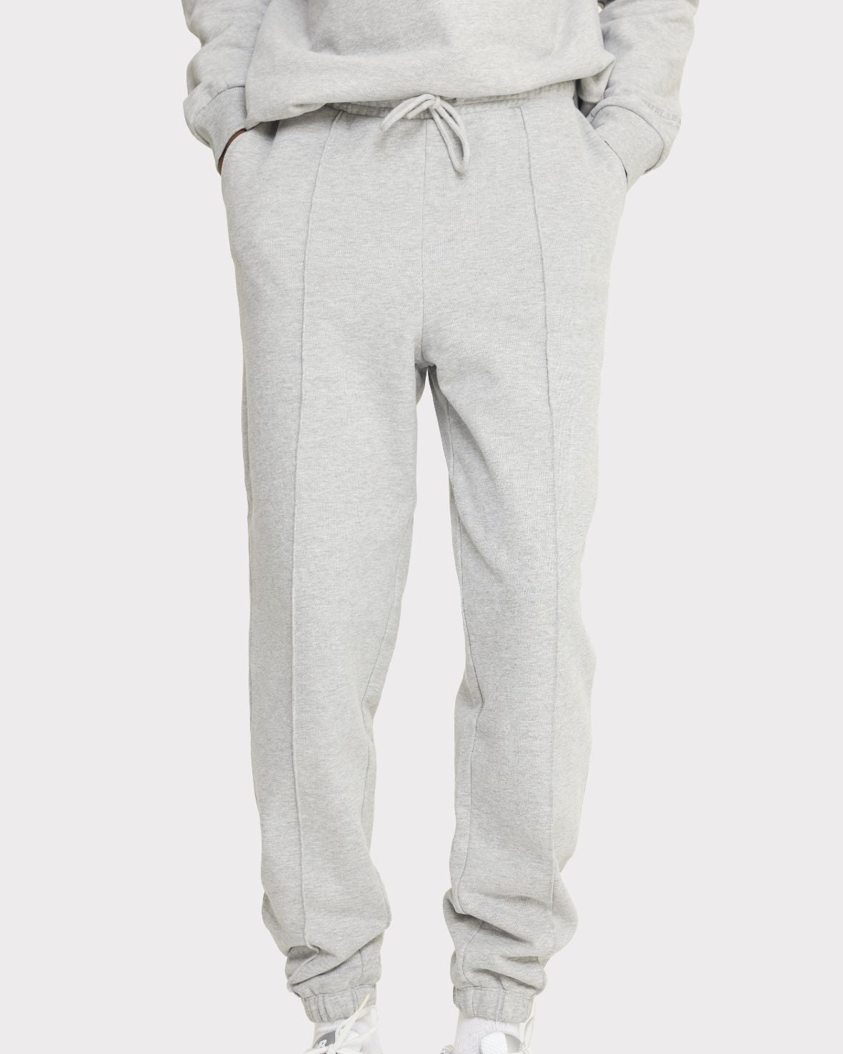 Organic Cotton Pintuck Joggers - Grey