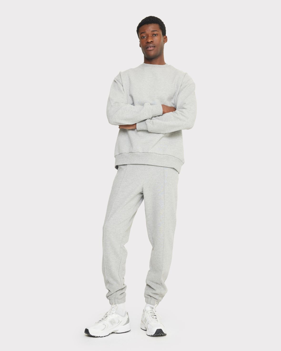 Organic Cotton Pintuck Joggers - Grey