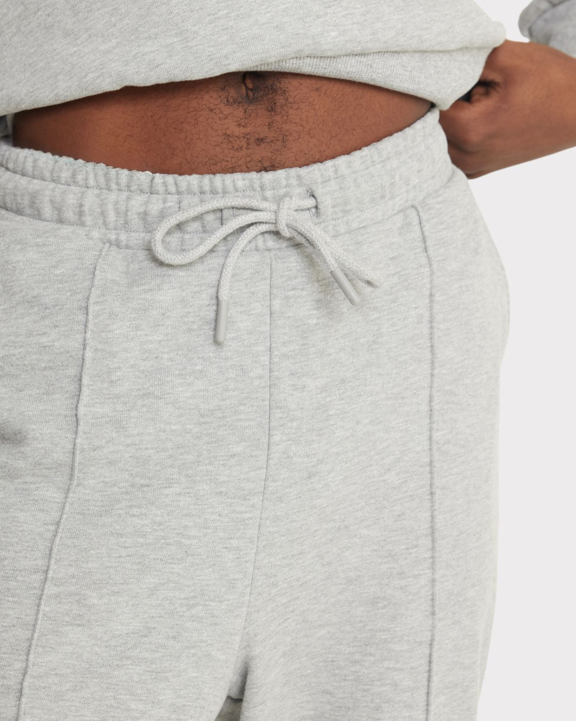 Organic Cotton Pintuck Joggers - Grey