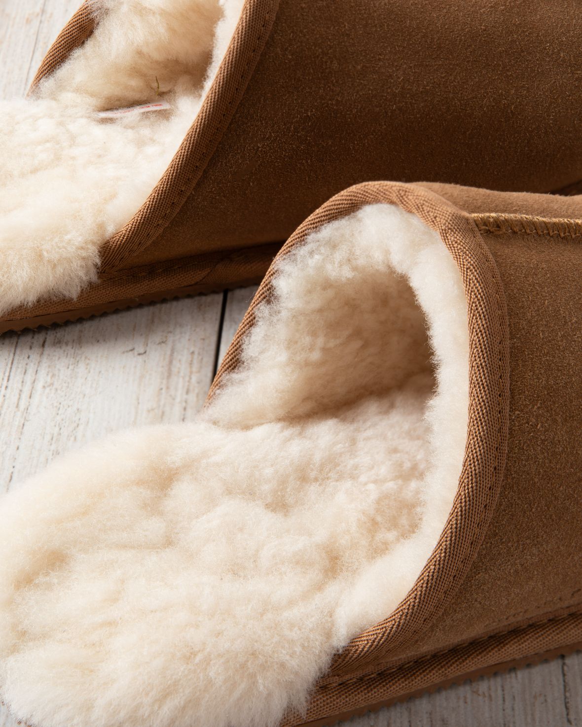 Mens Suede Sheepskin Mule Slippers Tan – Chelsea Peers