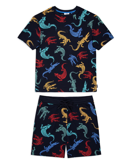 Colourful Crocodiles Print Short Pyjama Set