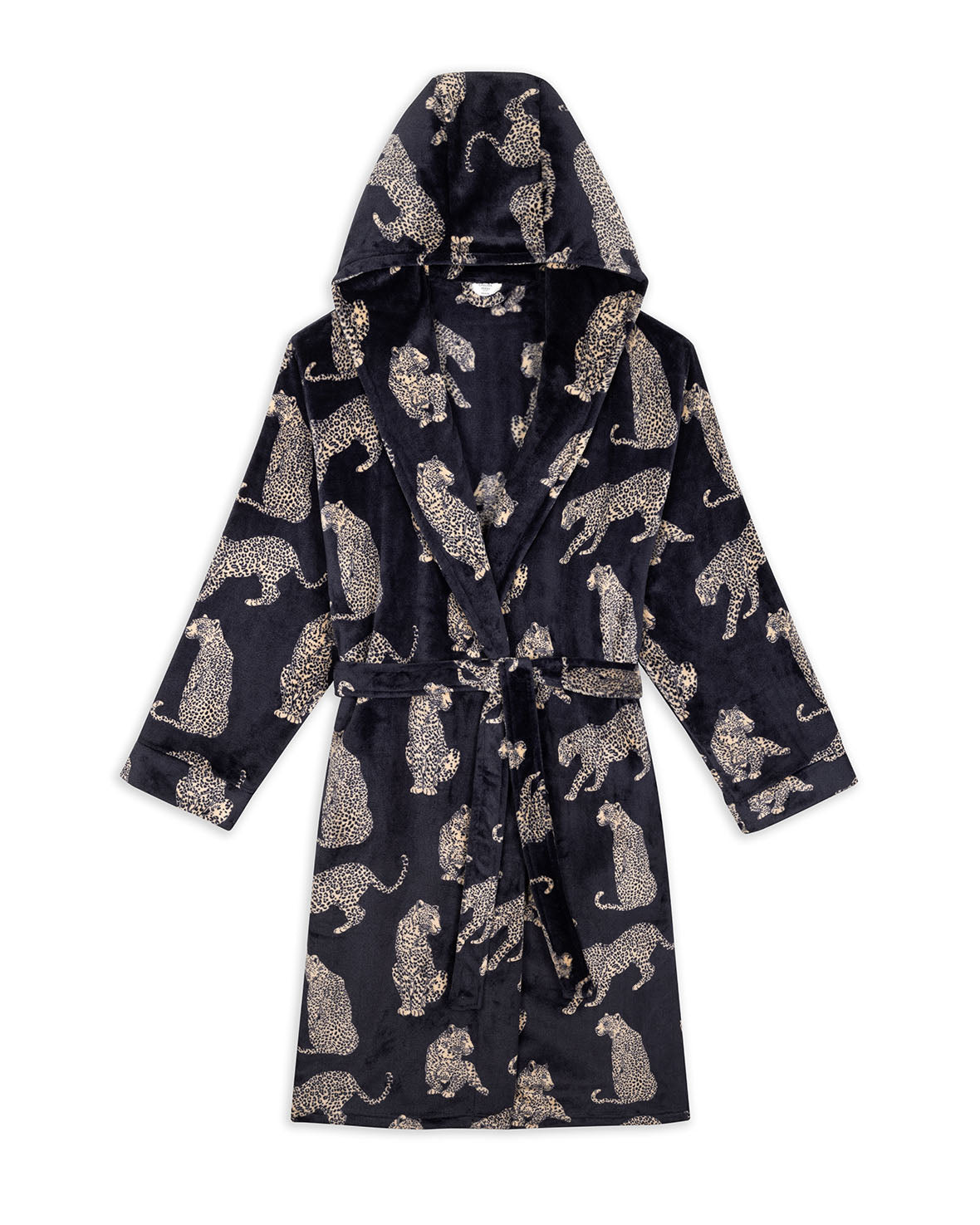 Fleece Leopard Print Dressing Gown