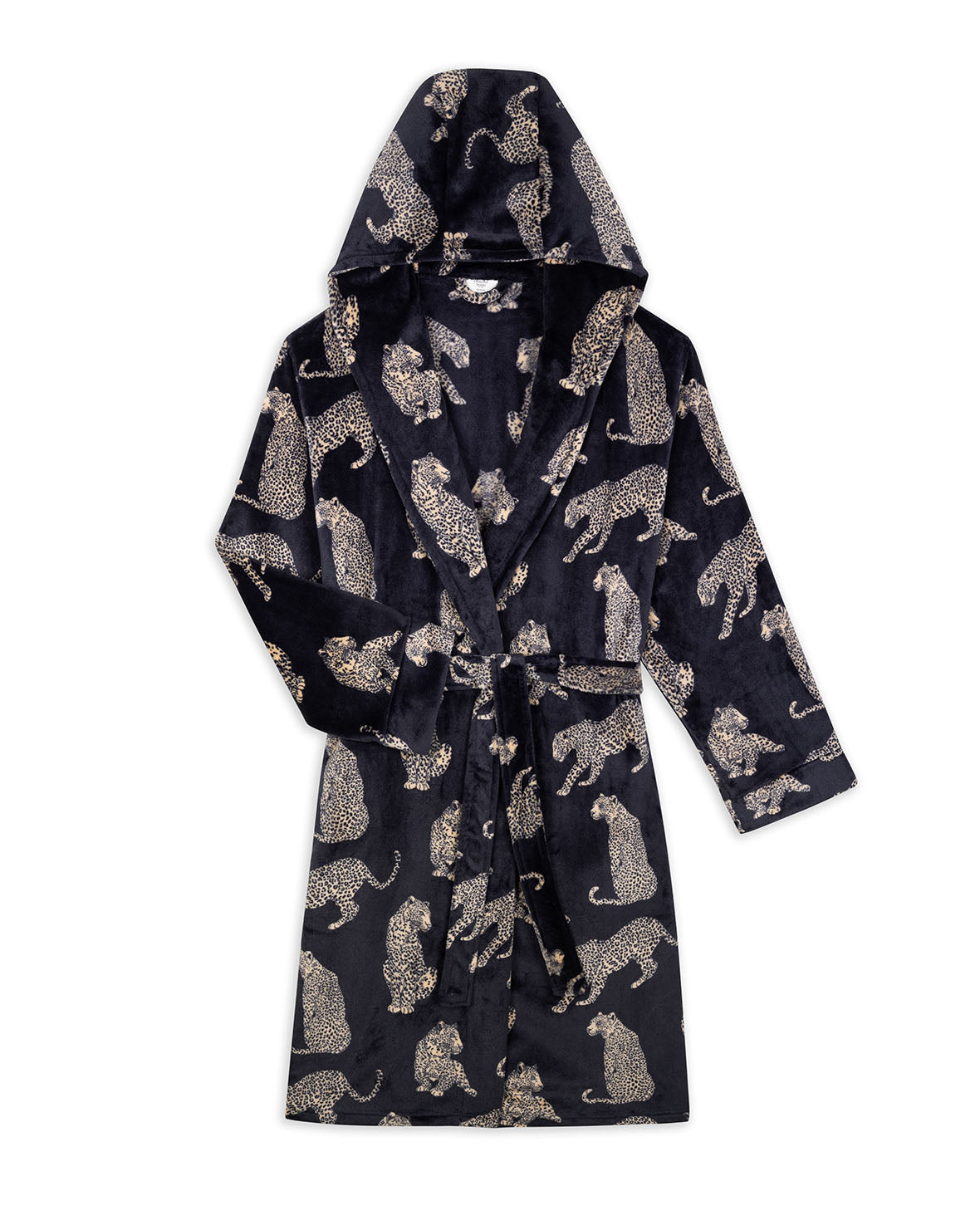 Fleece Leopard Print Dressing Gown