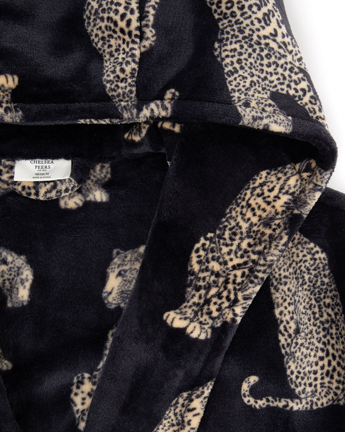 Fleece Leopard Print Dressing Gown