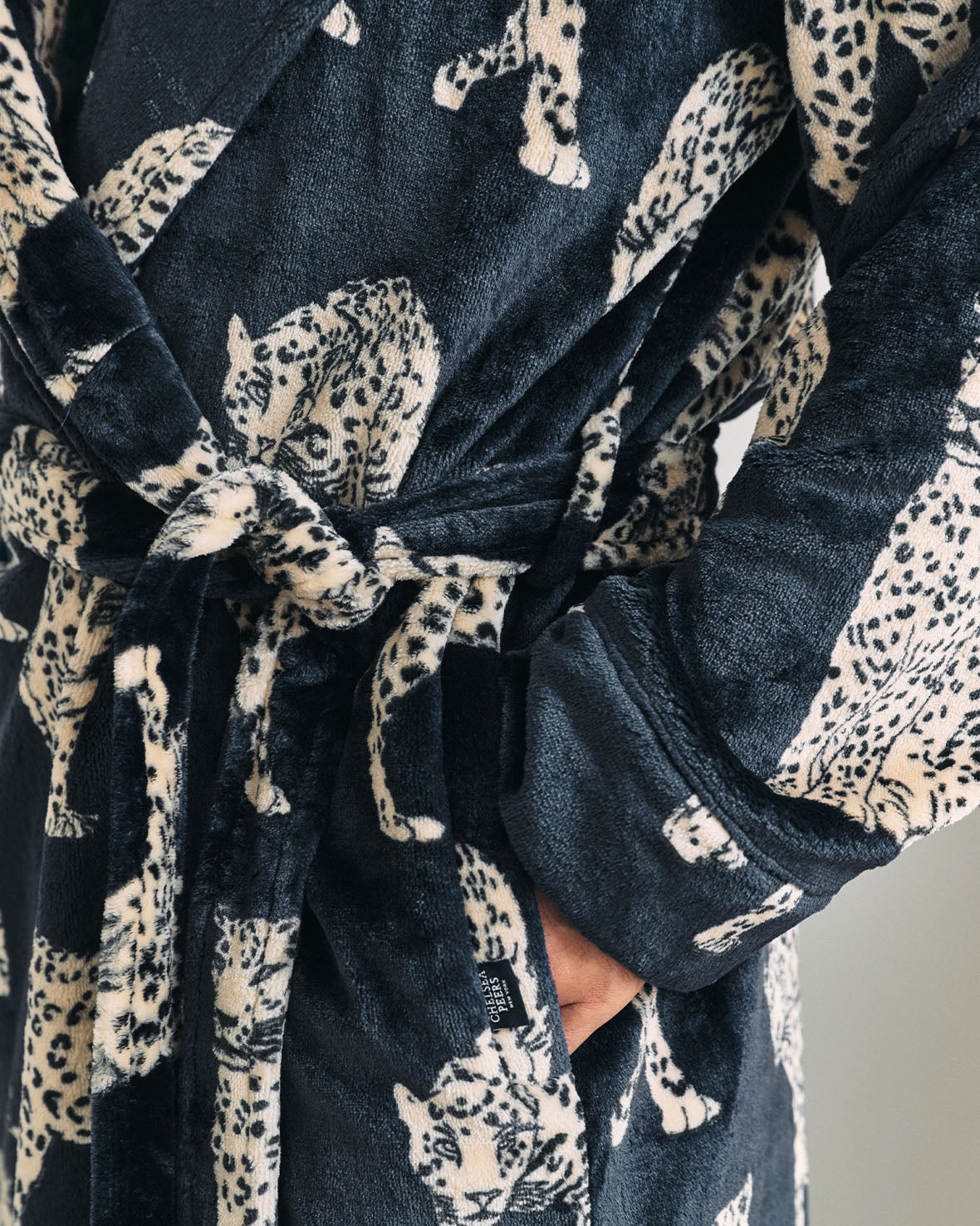 Fleece Leopard Print Dressing Gown