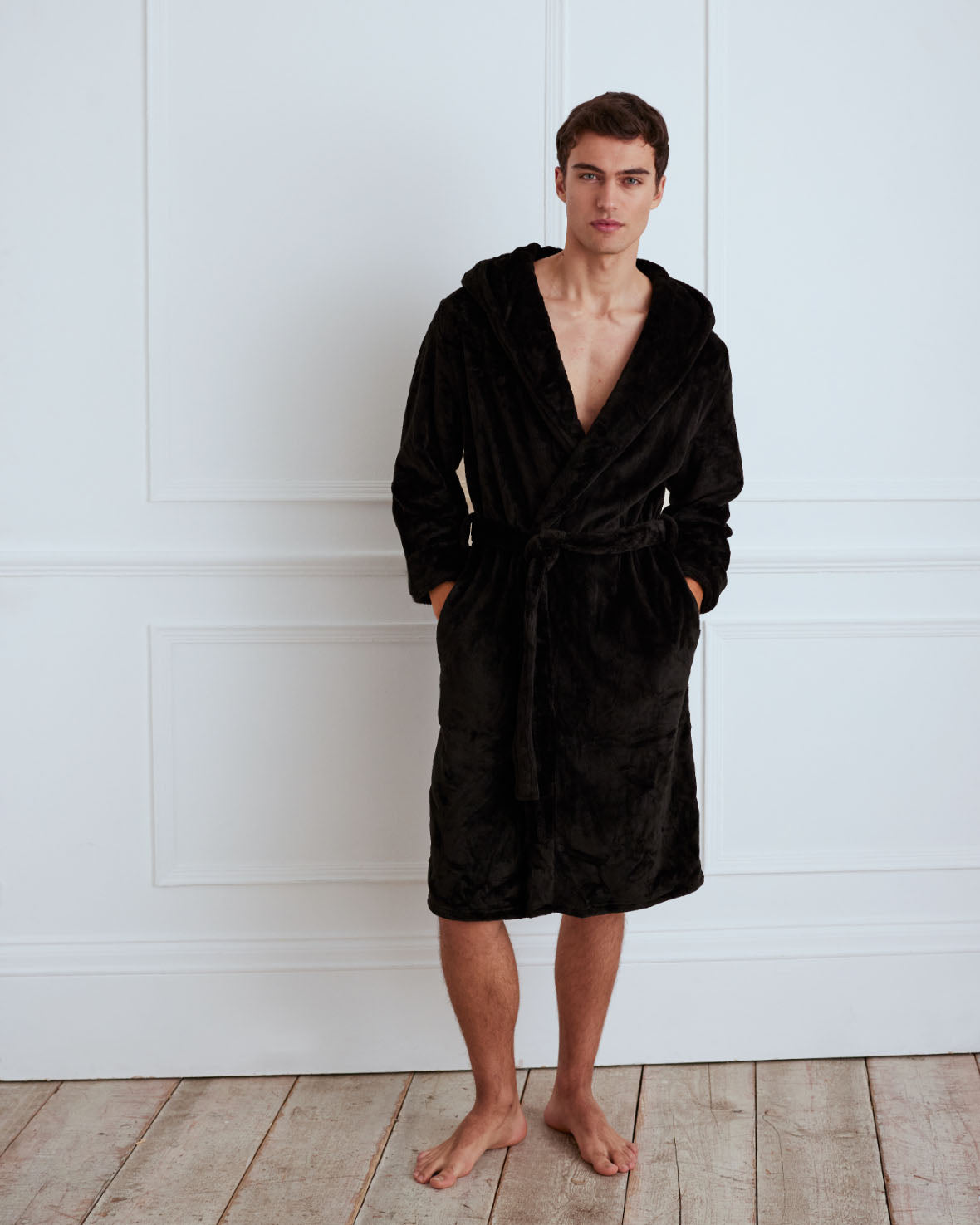 Fleece Hooded Dressing Gown