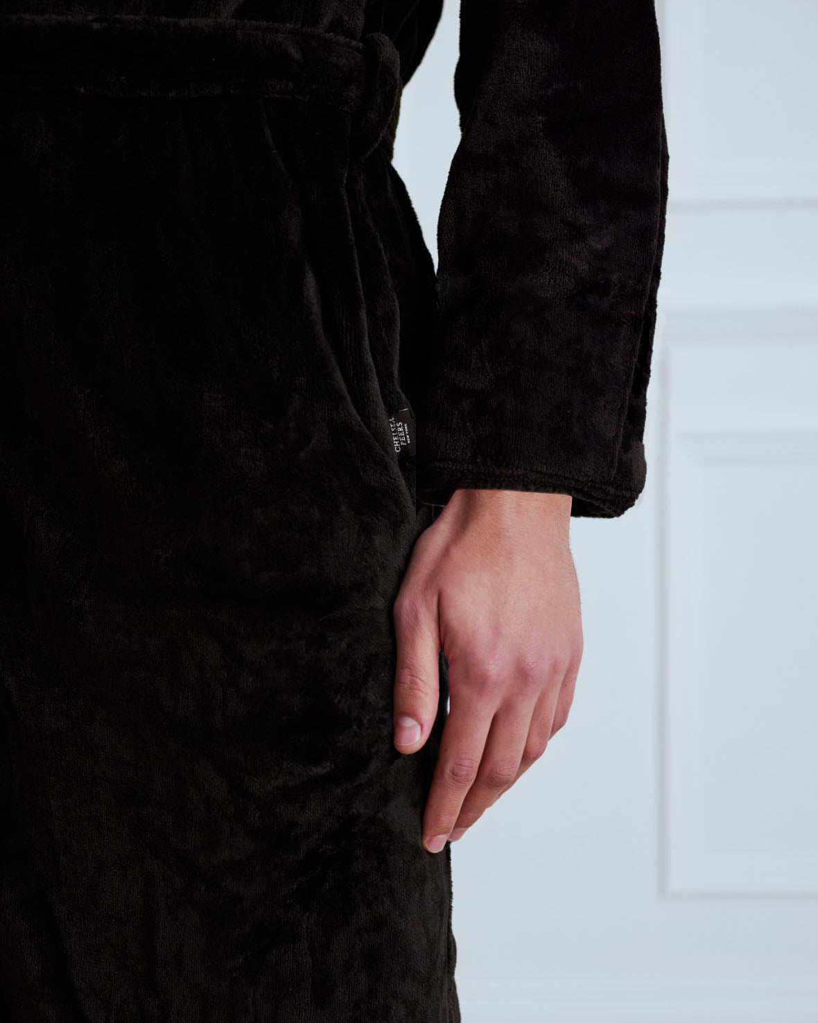 Fleece Dressing Gown - Black