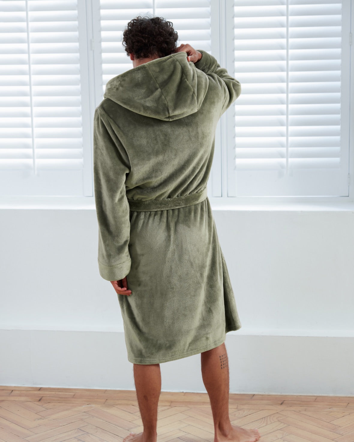 Fleece Dressing Gown - Sage