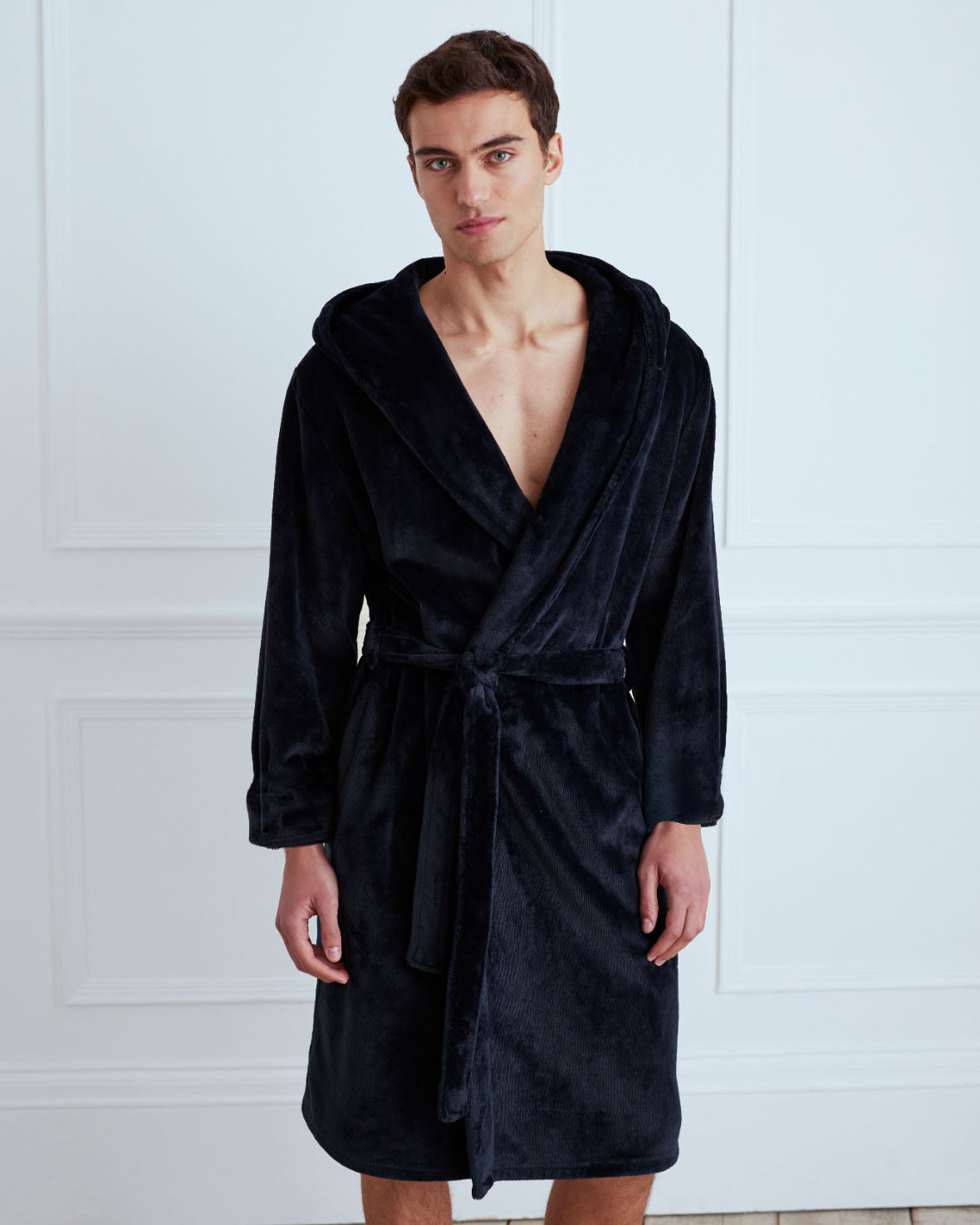 Fleece Hooded Dressing Gown