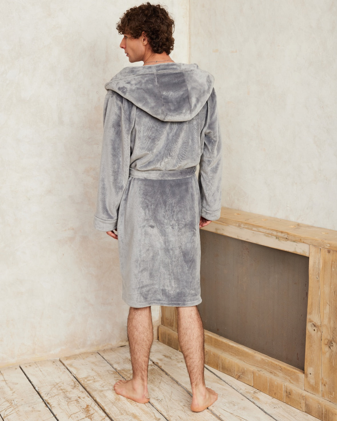 Fleece Dressing Gown - Charcoal