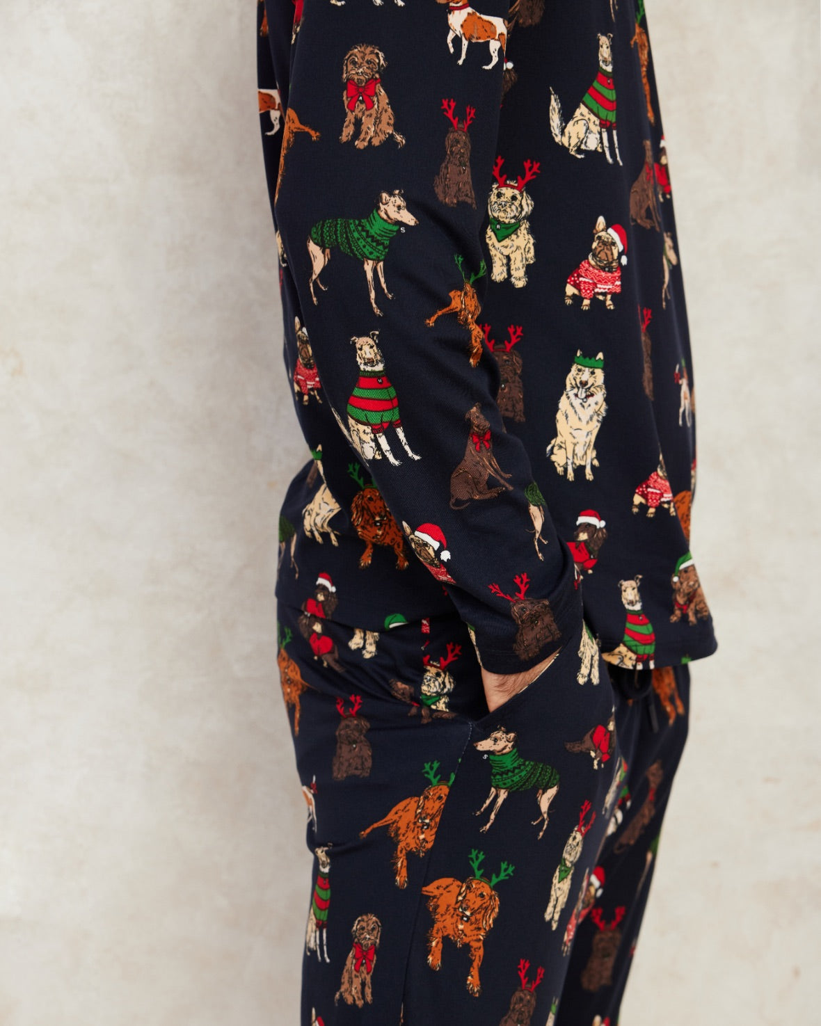 12 Dogs of Christmas Print Long Pyjama Set