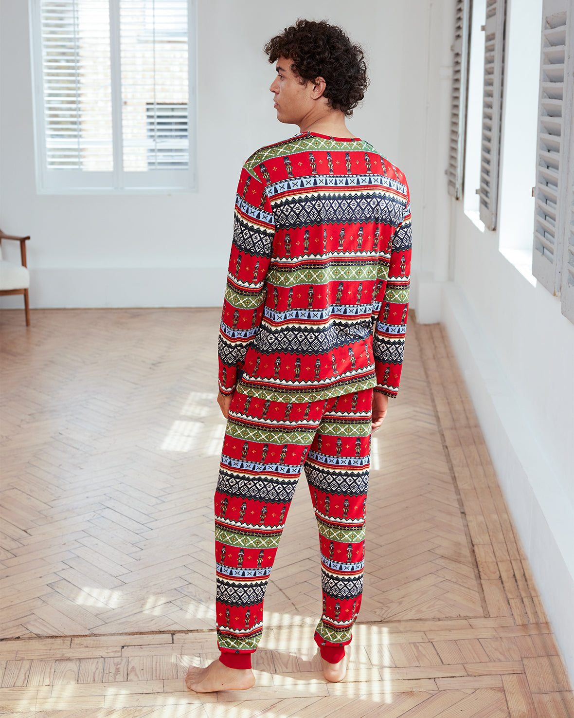 Christmas Nutcracker Fair Isle Print Long Pyjama Set