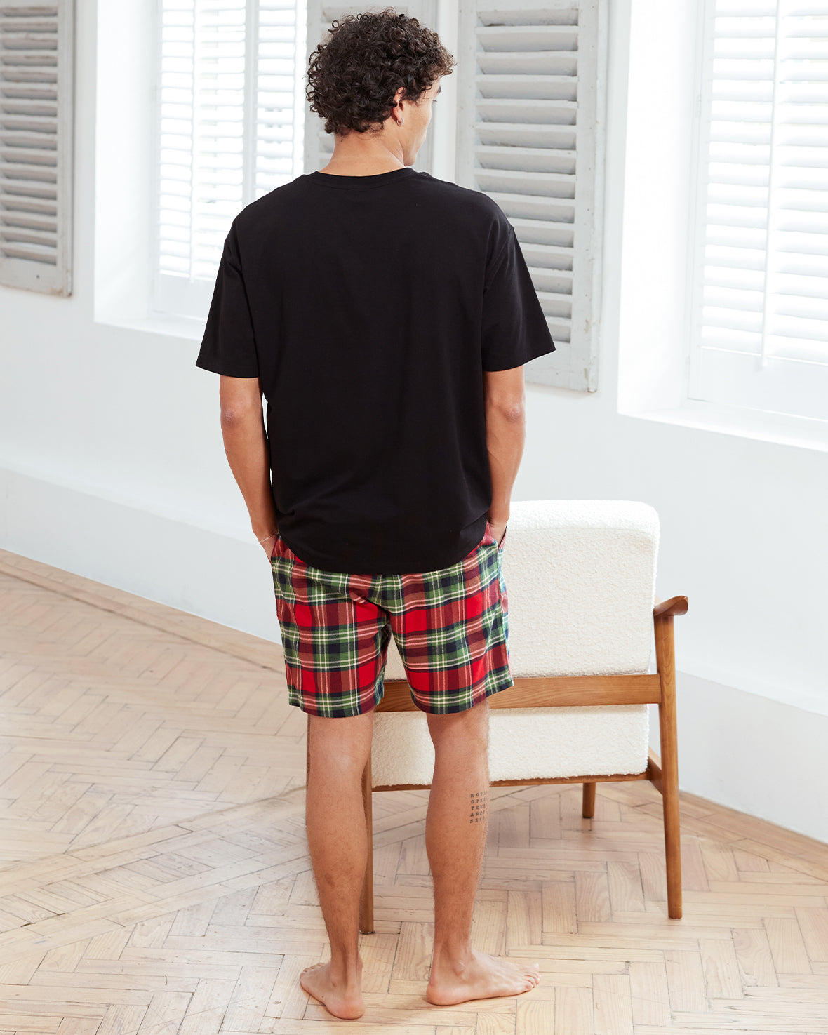 Organic Cotton Brushed Check Short Pyjama Set