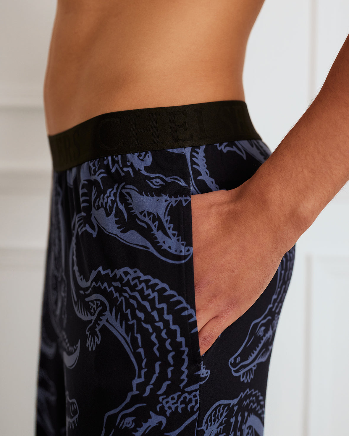 Crocodile Print Long Pyjama Bottoms