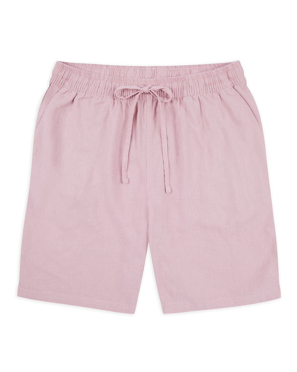 Linen-Blend Shorts - Pink