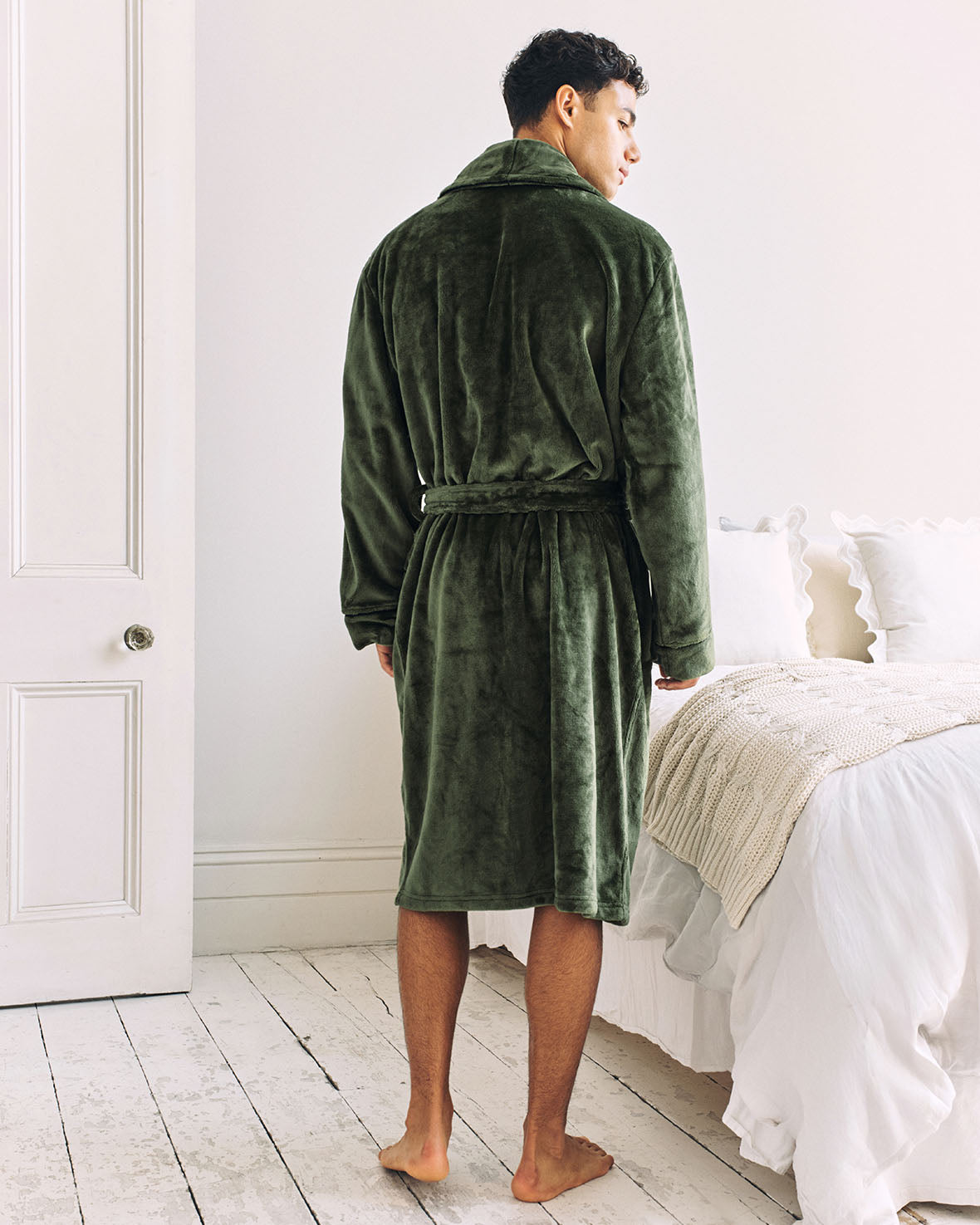 Fleece Dressing Gown - Khaki