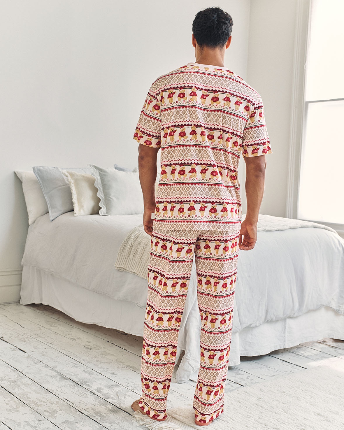Peers the Bear Christmas Fair Isle Print Long Pyjama Set