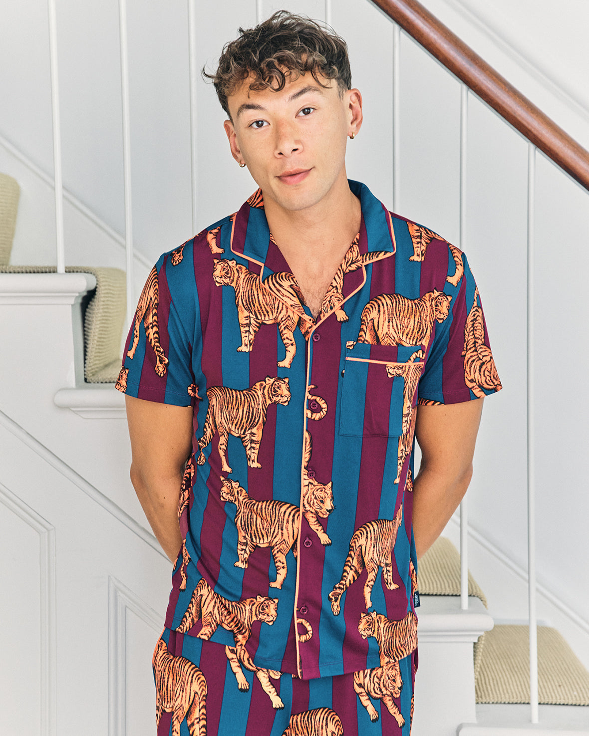 Tiger Stripe Print Long Pyjama Set