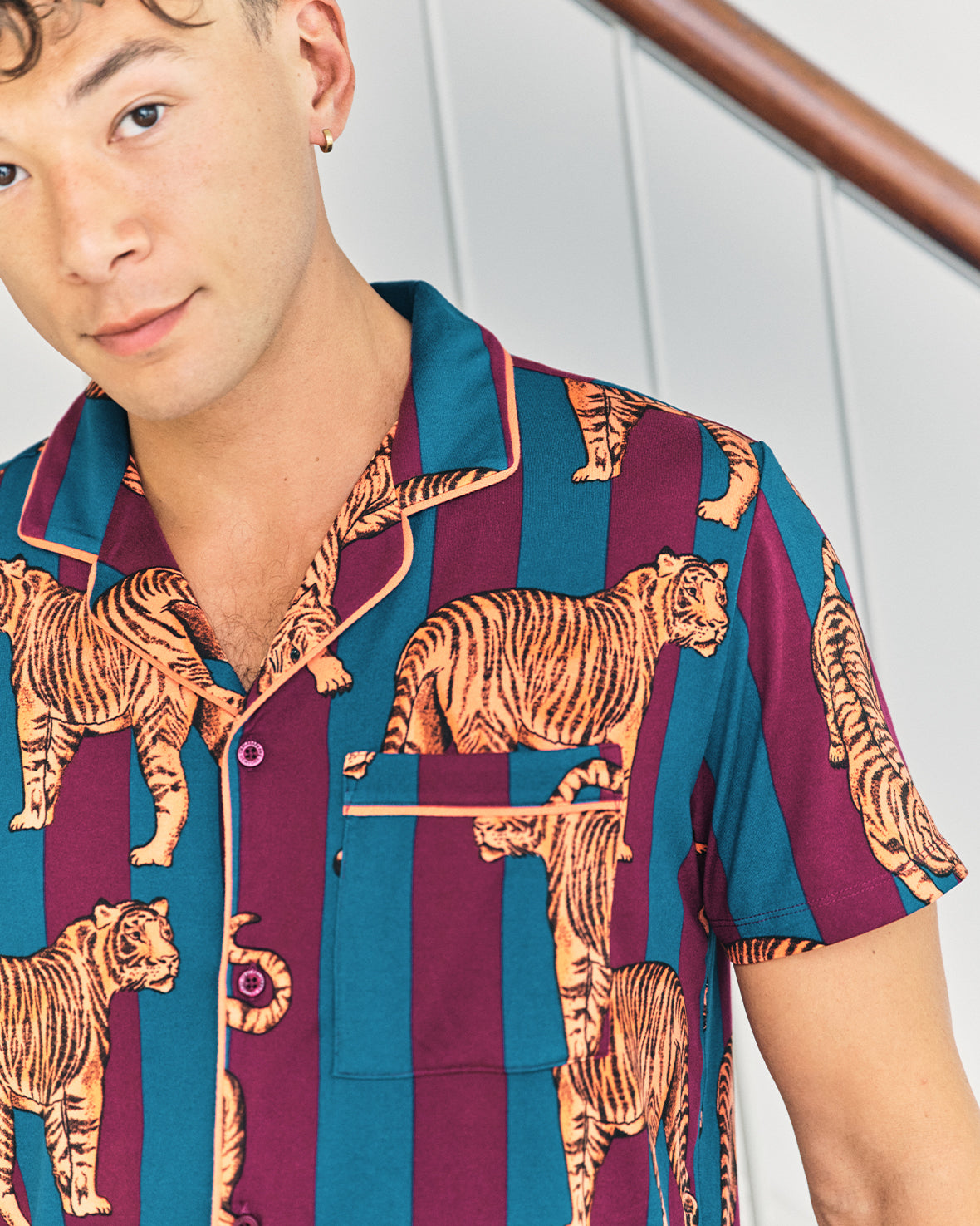 Tiger Stripe Print Long Pyjama Set