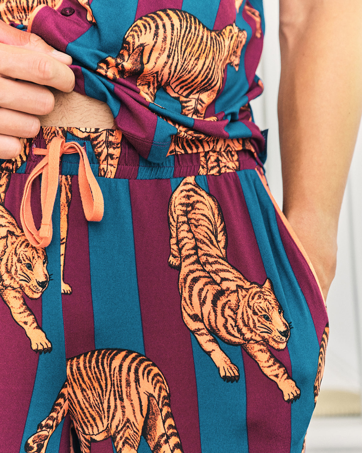 Tiger Stripe Print Long Pyjama Set