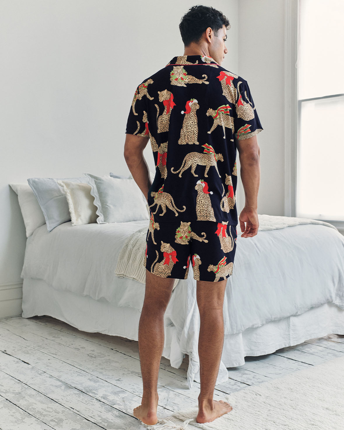 Christmas Leopard Print Short Pyjama Set