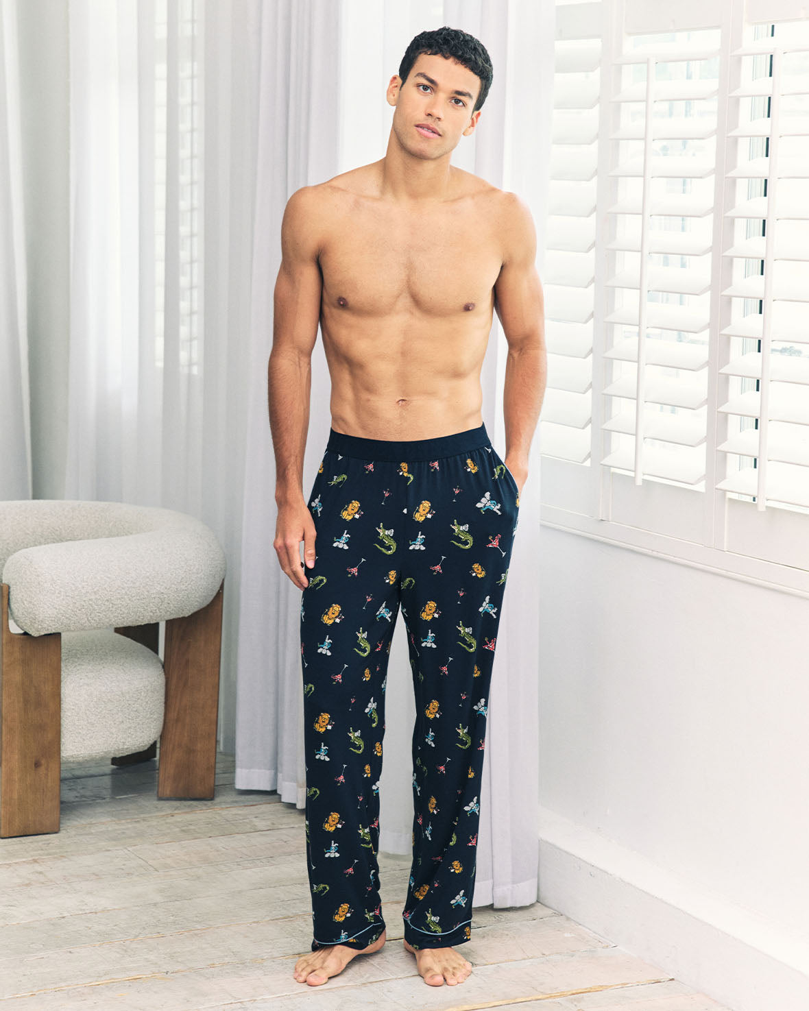 Wild Dining Print Long Pyjama Bottoms