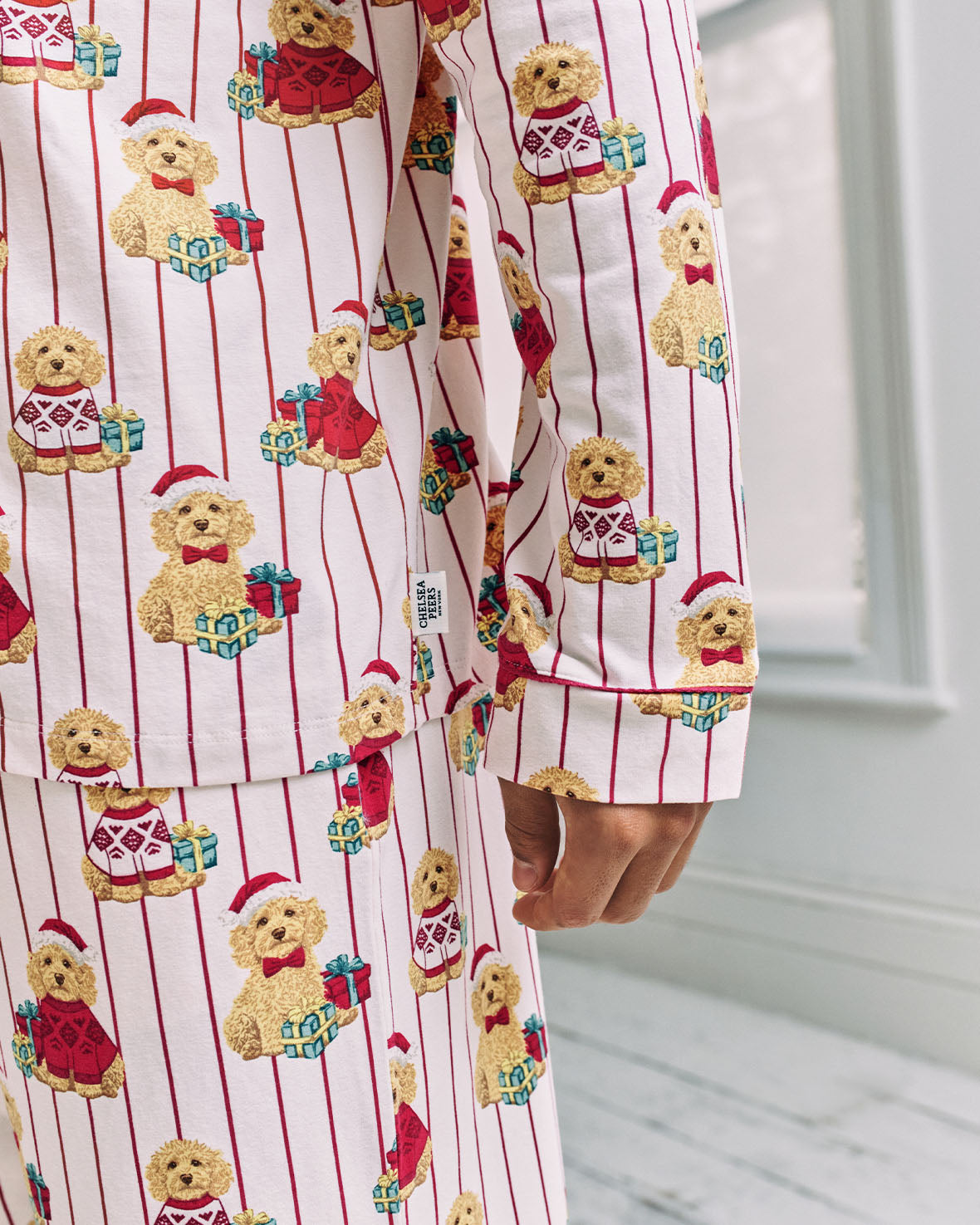 Organic Cotton Chip the Christmas Cockapoo Dog Print Long Pyjama Set