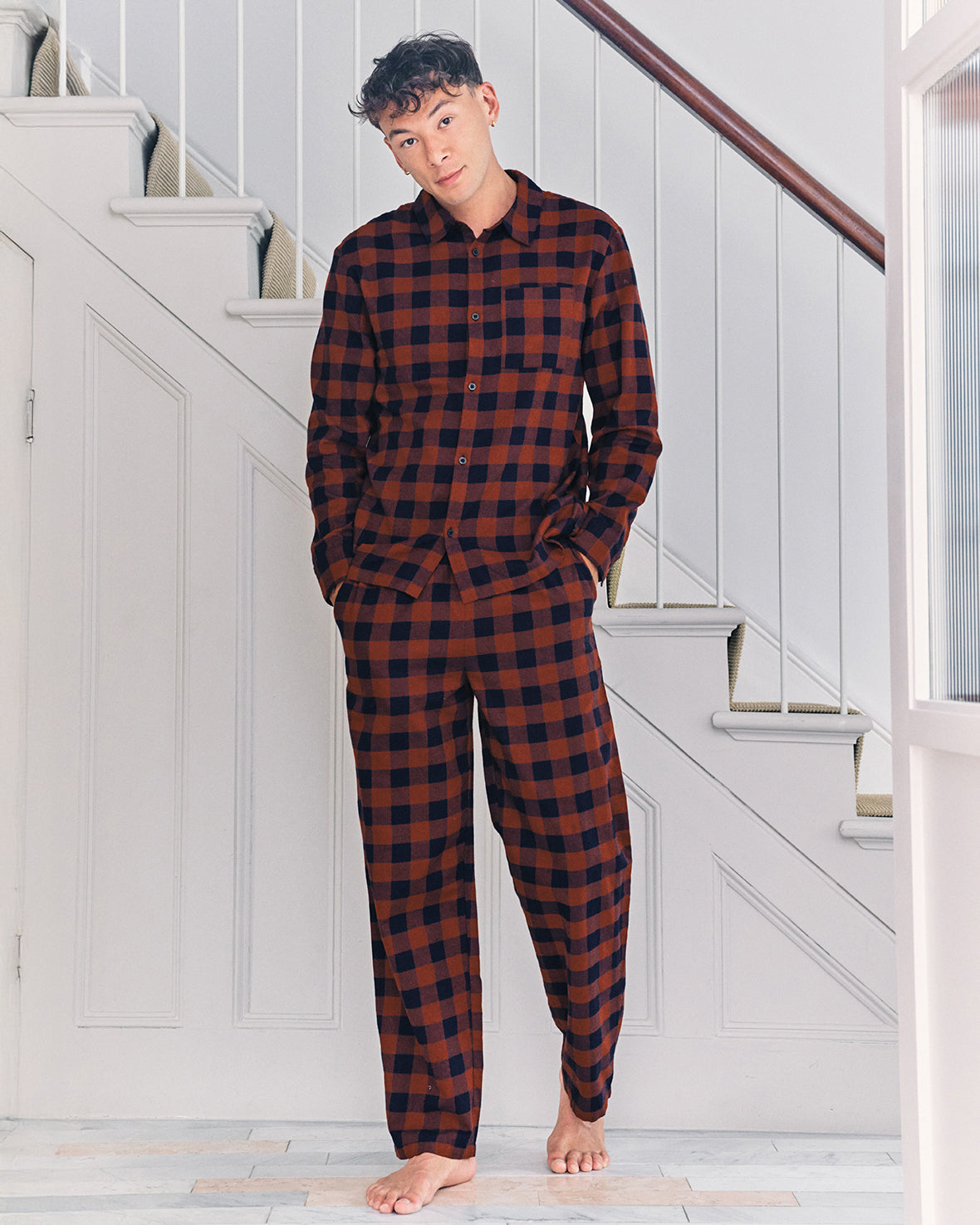 Organic Cotton Checked Long Pyjama Set