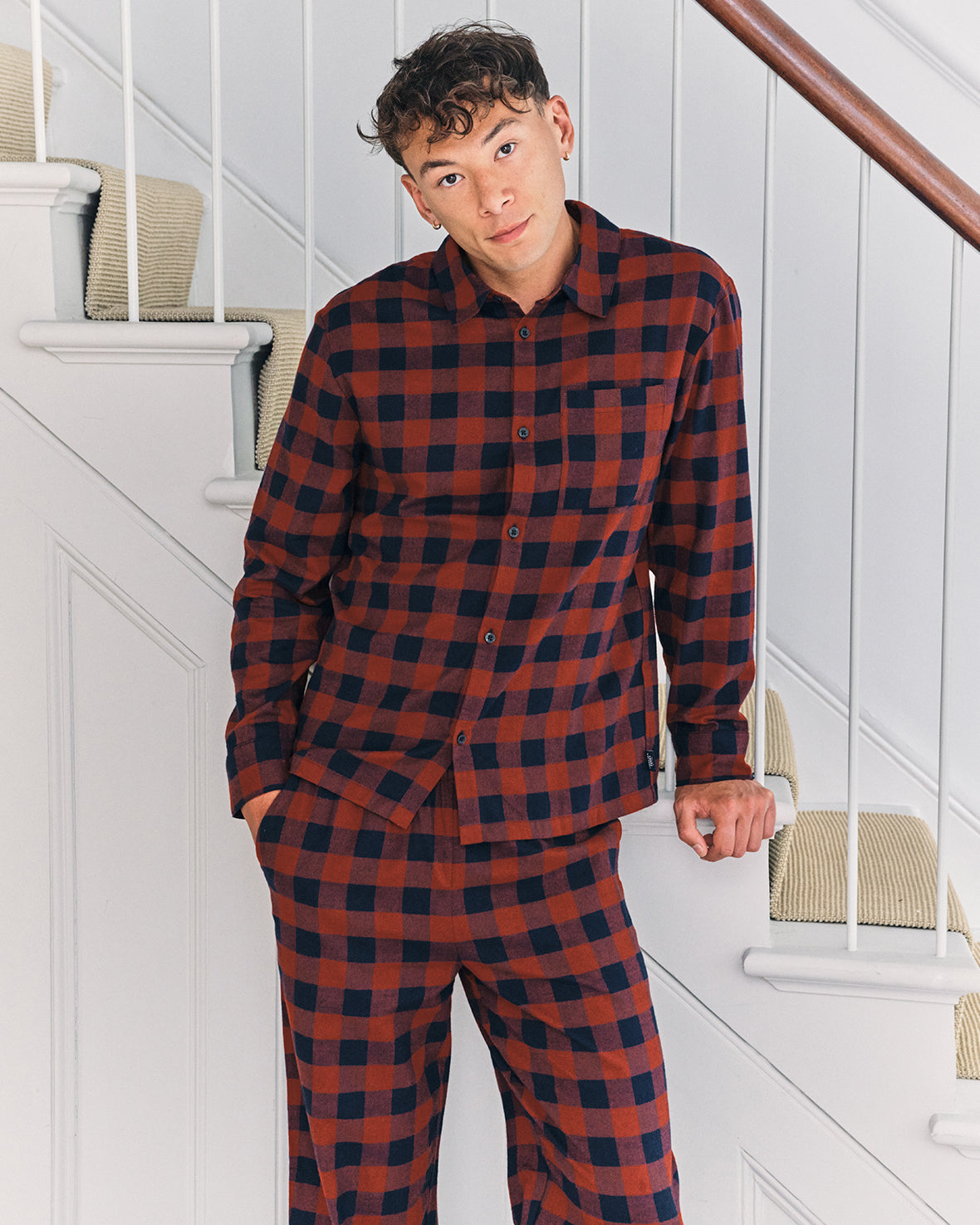 Organic Cotton Checked Long Pyjama Set