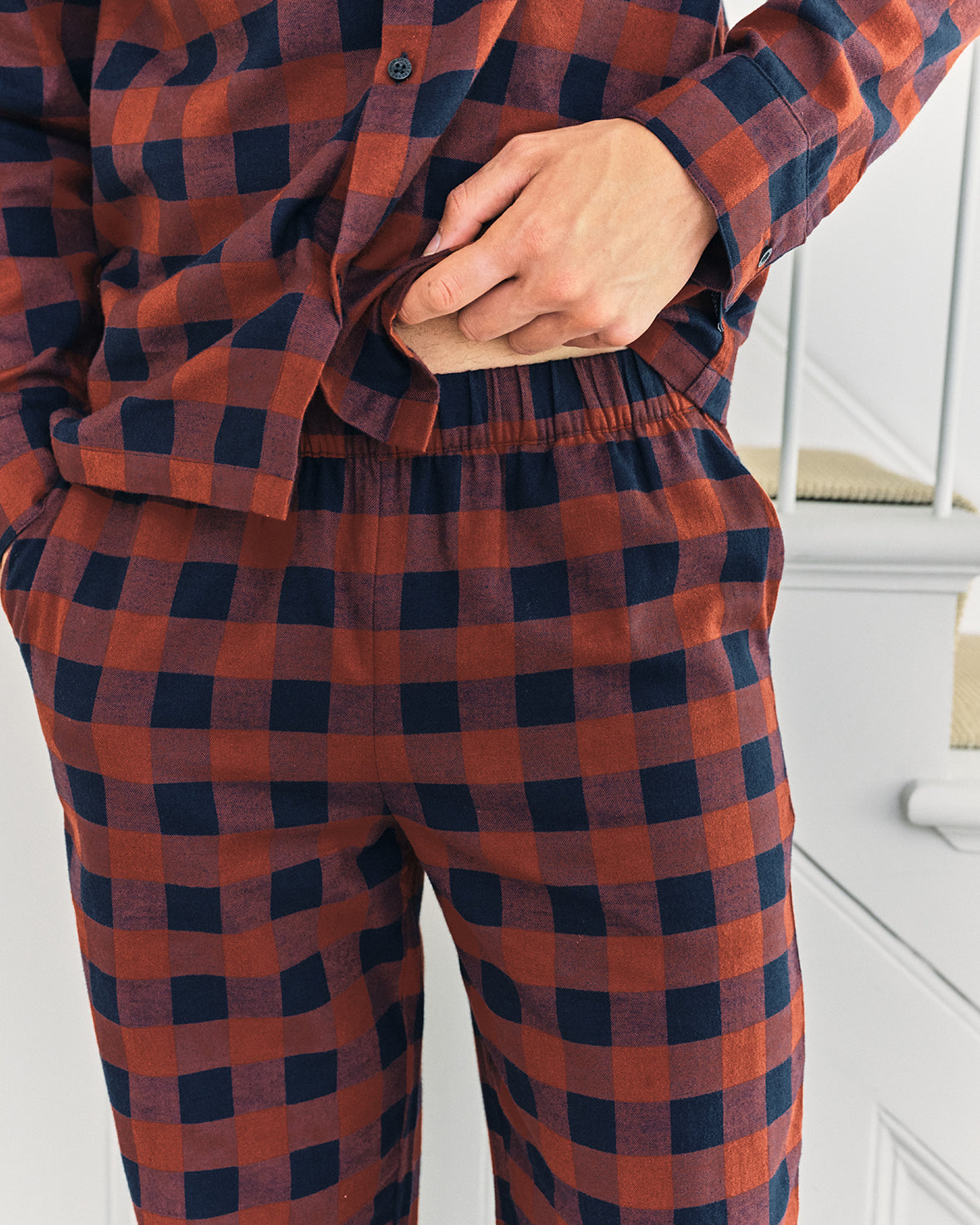 Organic Cotton Checked Long Pyjama Set