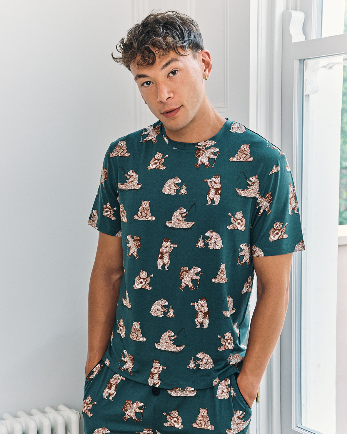 Wilderness Bear Print Long Pyjama Set