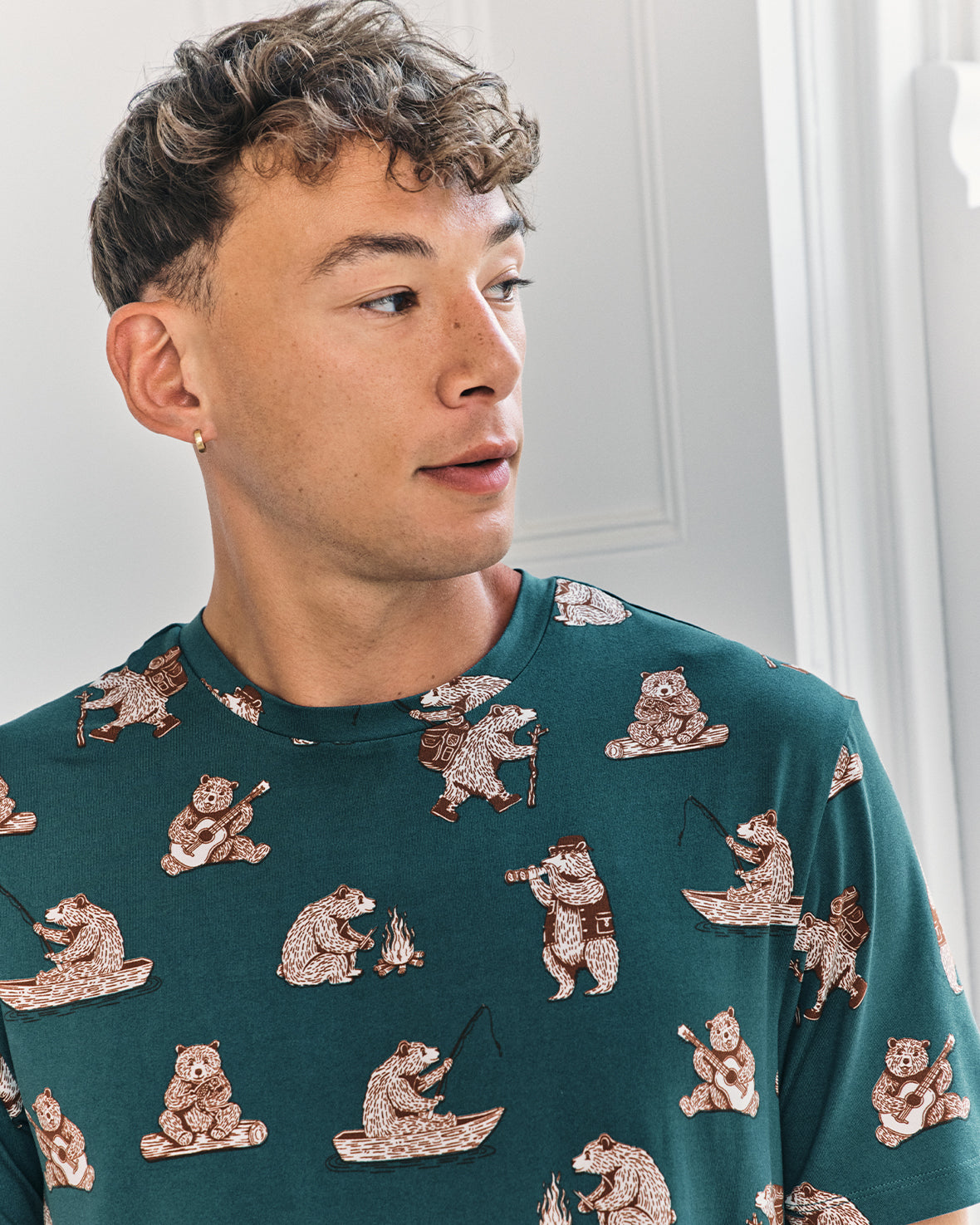 Wilderness Bear Print Long Pyjama Set